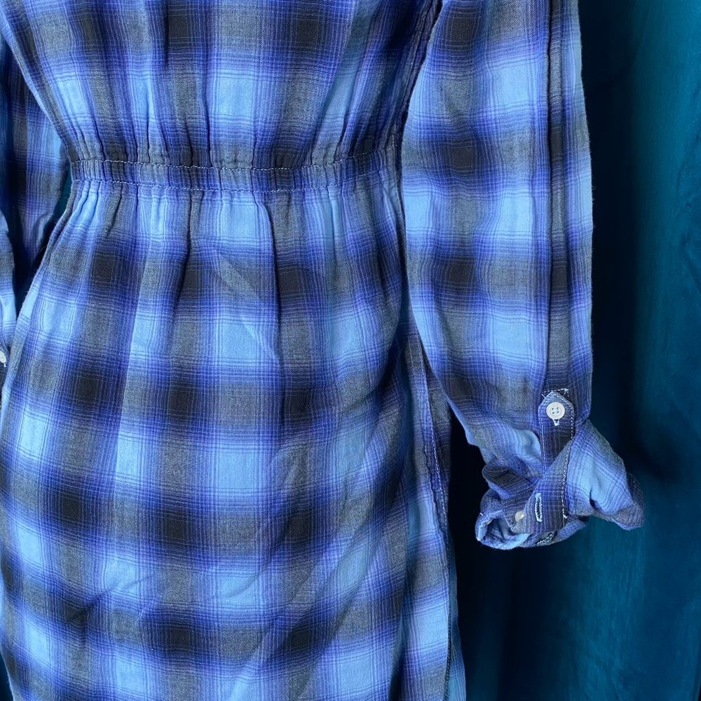 PINK by Victoria Secret Blue Plaid Popover Shirt Dress - Picture 10 of 11